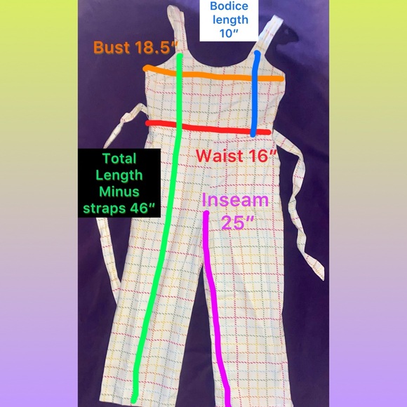 ModCloth Cream Plaid Jumpsuit with pockets - Picture 6 of 6